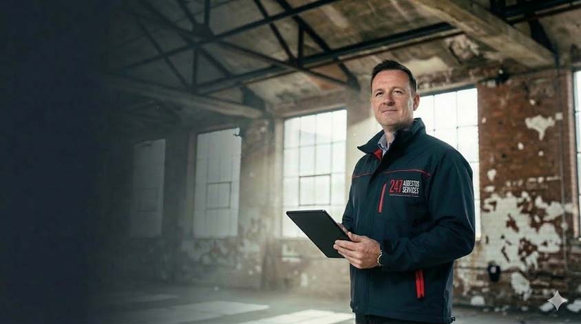Asbestos refurbishment survey in progress at a pre-2000 Walsall commercial building 