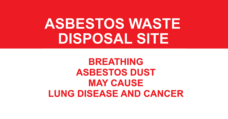 asbestos waste disposal sign