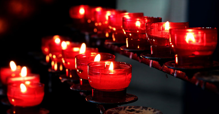 row of church candles