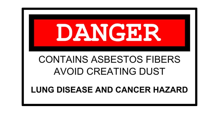 dangers sign warning about asbestos